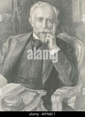 . Inglese: diplomatico francese Paul Cambon (1843-1924) da Paolo Renouard (1845-1924). Didascalia originale: 'M. Paul Cambon, Ambasciatore di Francia presso la corte di San Giacomo. (Uno schizzo dalla vita realizzato in speciale udienza da Paolo Renouard)." . prima di 1920. Charles Paul Renouard (1845-1924) nomi alternativi Charles Paul Renouard Descrizione francese pittore illustratore e incisore, Data di nascita e morte 5 Novembre 1845 2 gennaio 1924 Luogo di nascita e morte Cour-Cheverny Parigi competente controllo : Q674344 VIAF: 49430986 ISNI: 0000 0001 0899 4116 ULAN: 500014793 LCCN: N84174041 GND: 125010141 WorldCat Foto Stock