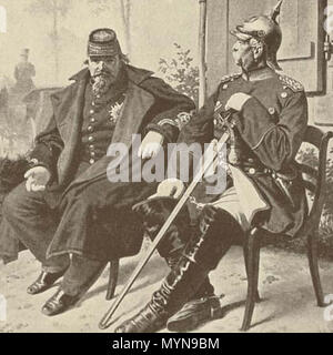 . Otto von Bismarck e Napoleone III dopo il w:Battaglia di Sedan, dipinta nel 1878 da Wilhelm Camphausen (1815-1885), una storica battaglia e pittore. --Auntieruth55 (PARLA) 02:51, 6 luglio 2009 (UTC) . 1878. Ritoccate da Euromap 382 Napoleone III Otto von Bismarck (dettaglio) Foto Stock