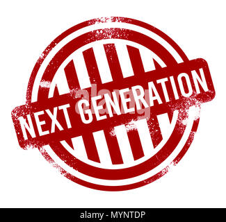 Next generation - rosso pulsante grunge, timbro Foto Stock