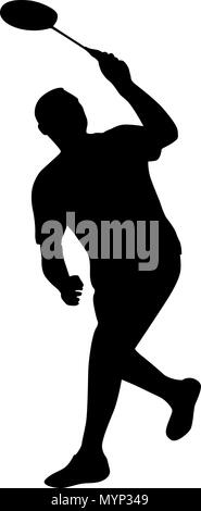 uomo che gioca a badminton grafica vettoriale Illustrazione Vettoriale