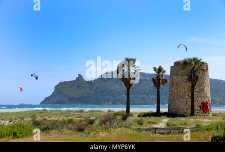 La spiaggia di poeti Cagliari Sardegna Foto Stock
