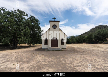 Piccolo filmato storico chiesa di set di proprietà di US National Park Service in Santa Monica Mountains National Recreation Area vicino a Los Angeles in California. Foto Stock