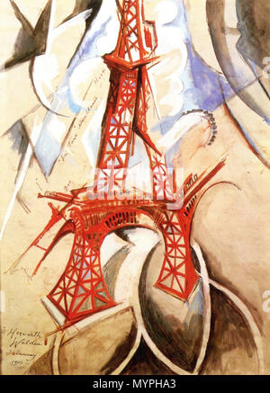 . Inglese: Torre contemporanea . tra il 1910 e il 1911 457 Robert Delaunay - contemporanea Torre - 1910-1911 - Collezione privata Foto Stock