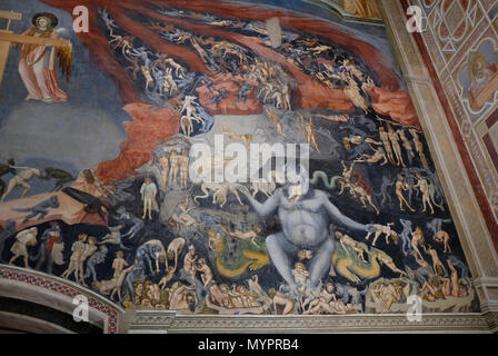 Affresco di Giotto nella Cappella degli Scrovegni, Padova, Italia Foto Stock