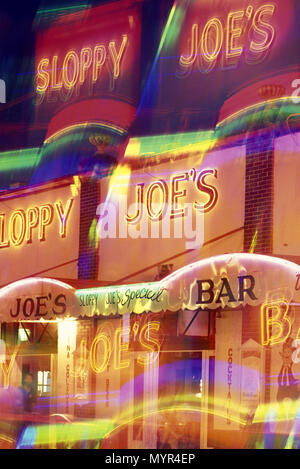 1992 storico segno AL NEON SLOPPY JOE BAR LANDMARK Duval Street Key West Florida USA Foto Stock