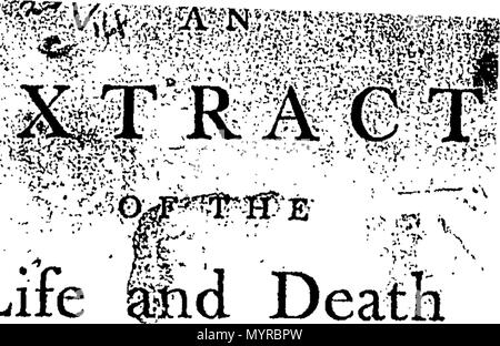 . Inglese: Fleuron dal libro: un estratto della vita e della morte del sig. Thomas Haliburton. 335 Un estratto della vita e della morte del sig. Thomas Haliburton. Fleuron T075769-3 Foto Stock