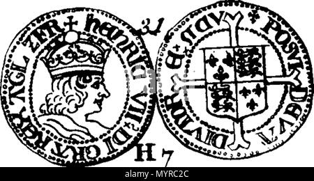 . Inglese: Fleuron dal libro: uno storico conto della moneta inglese, dalla conquista per il tempo presente; comprese quelle della Scozia, dall'unione dei due Regni in King James I. La seconda edizione, con grande aggiunte e miglioramenti, tabelle di oro e argento denaro e sei nuovi tagli. Da Stephen Martin-Leake, Esq; Clarenceux Re dei bracci. 335 uno storico conto della moneta inglese Fleuron T148511-31 Foto Stock
