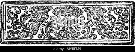 . Inglese: Fleuron dal libro: un'introduzione alla vera astronomia: o, astronomico lezioni, leggere nella scuola astronomico dell'Università di Oxford. Da John Keill, M. D. Fellow della Royal Society e professore di astronomia in quella università. 351 Un'introduzione alla vera astronomia- o, astronomico lezioni, leggere nella scuola astronomico dell'Università di Oxford Fleuron T037368-5 Foto Stock