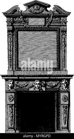 . Inglese: Fleuron dal libro: Andrea Palladio architettura, in quattro libri contenenti una dissertazione su cinque ordini & voi più necessarie osservazioni relative a tutti i tipi di costruzione. ... Il complesso contenente 226 folio piastre di rame revis attentamente'd e redelineated da Edwd. Hoppus ... 356 di Andrea Palladio Fleuron Architettura T150562-41 Foto Stock