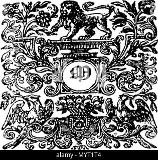 . Inglese: Fleuron dal libro: Anno Regni Georgii Regis Magn? Britanni?, Franci?, & Hiberni?, nono. Il Parlamento europeo iniziato e holden a Westminster, il nono giorno del mese di ottobre, Anno Dom. 1722. Nel nono anno di regno del nostro sovrano Signore George, con la grazia di Dio, di Gran Bretagna, Francia e Irlanda, Re, difensore della fede, &c. essendo la prima sessione di questo Parlamento. 361 Anno Regni Georgii Regis Magn Fleuron N050234-4 Foto Stock