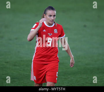 Swansea, Regno Unito. Il 7 giugno, 2018.Kayleigh verde del Galles. Le donne del Galles vs Bosnia Erzegovina le donne, la FIFA, coppa del Mondo Donne 2019 il qualificatore corrispondono, gruppo A al Liberty Stadium di Swansea, Galles del Sud giovedì 7 giugno 2018. pic da Andrew Orchard/Alamy Live News Foto Stock