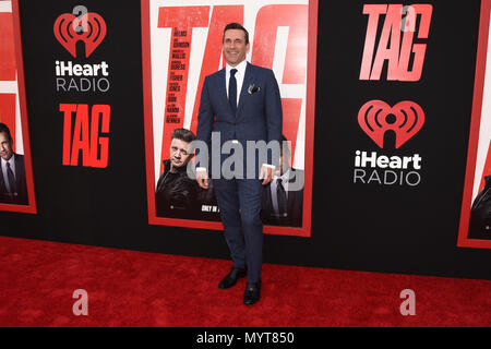 Los Angeles, California, USA. Il 7 giugno, 2018. JON HAMM arriva presso il TAG premiere mondiale al Regency Village Theatre di Westwood, California. Credito: Billy Bennight/ZUMA filo/Alamy Live News Foto Stock