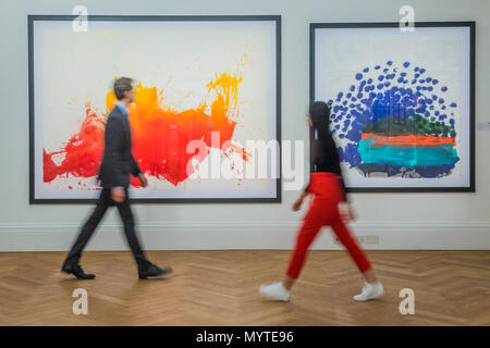 Londra, Regno Unito. 8 Giugno, 2018. In India, 2012 , est £10-15,000, e quando ci accontentiamo solo del meglio, est £7-9,000, parte del lavoro su carta da Howard Hodgkin - Modern & Post-War arte inglese, parte della moderna arte inglese settimana Sotheby's New Bond Street, Londra, il 12-13 giugno 2018. Credito: Guy Bell/Alamy Live News Foto Stock