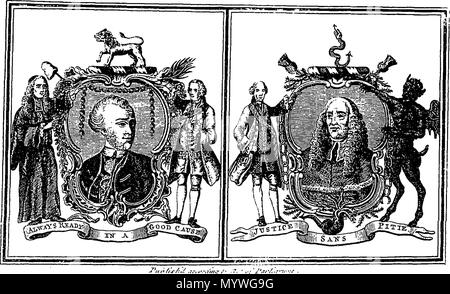 . Inglese: Fleuron dal libro: Armi di libertà e di schiavitù. Per i colleghi, clero e freeholders della contea di Middlesex. 379 braccia di libertà e di schiavitù. Per i colleghi, clero e freeholders della contea di Middlesex. Fleuron N005966-1 Foto Stock