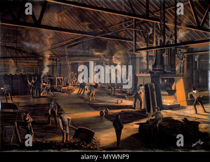 . Inglese: Pittura del Toronto Laminatoi, un ferro da stiro rotaie fabbrica fondata nel 1857 da un gruppo di imprenditori guidato dal magnate ferroviario Sir Casimiro Gzowski. In quel momento era il più grande mulino di ferro in Canada e il più grande produttore di Toronto. L' introduzione delle rotaie di acciaio ha portato alla sua chiusura nel 1873. . 1864. William Armstrong (1822-1914) nomi alternativi Wm. Armstrong; William W. Armstrong; William Armstrong (1822-1914) Descrizione Canadian pittore e fotografo, Data di nascita e morte 28 Luglio 1822 9 Giugno 1914 Luogo di nascita e morte a Dublino Toronto periodo di lavoro 1850-1900 Foto Stock