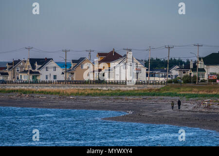 Villaggio lungo la costa, Gaspe Peninsula, Quebec, Canada Foto Stock