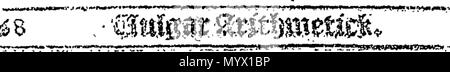 . Inglese: Fleuron dal libro: Arithmetick in epitome. In due parti. Da William Webster, W. M. 378 Arithmetick in epitome. In due parti. Da William Webster, W. M. Fleuron T022412-20 Foto Stock
