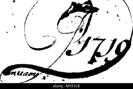 . Inglese: Fleuron dal libro: Arithmetick in epitome. In due parti. Da William Webster, W. M. 378 Arithmetick in epitome. In due parti. Da William Webster, W. M. Fleuron T022413-1 Foto Stock