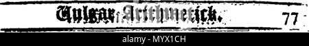 . Inglese: Fleuron dal libro: Arithmetick in epitome. In due parti. Da William Webster, W. M. 378 Arithmetick in epitome. In due parti. Da William Webster, W. M. Fleuron T022413-34 Foto Stock