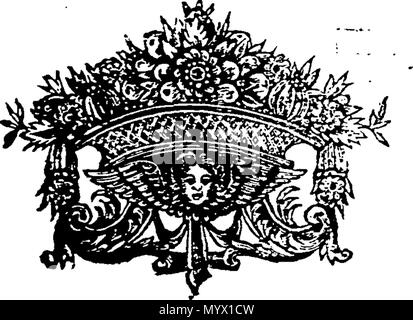 . Inglese: Fleuron dal libro: Arithmetick in epitome. In due parti. Da William Webster, W. M. 378 Arithmetick in epitome. In due parti. Da William Webster, W. M. Fleuron T022413-43 Foto Stock