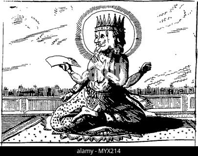 . Inglese: Fleuron dal libro: ricerche asiatico; o le transazioni delle società, istituito nel Bengala, per indagare nella storia e antichità, le arti, le scienze e la letteratura, dell'Asia. ... Stampato testualmente il Calcutta edition. 382 ricerche asiatico; o Fleuron T162631-22 Foto Stock