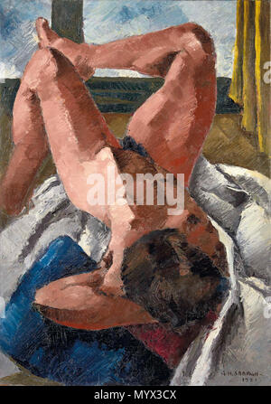 . Inglese: Georges Hanna Sabbagh (egiziano, 1877-1951). Nu allongé, firmata e datata "G.H.SABBAGH - 1921" (in basso a destra). Olio su tela. 36 5/8 x 25 5/8 in. (93 x 65cm.). Dipinto nel 1921. Christie's: Vendita 15694, medio-orientale, arte moderna e contemporanea, 25 ottobre 2017, Londra . 1921. Georges Hanna Sabbagh 1 SabbaghNuAllonge1921 Foto Stock