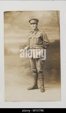 . Inglese: fotografia del soldato australiano Arthur Edward Williams, prese tutto il tempo del suo arruolamento nella guerra mondiale I. . 8 luglio 2014, 14:55:00. 1 sconosciuto Alfred Edward Williams un872608h Foto Stock