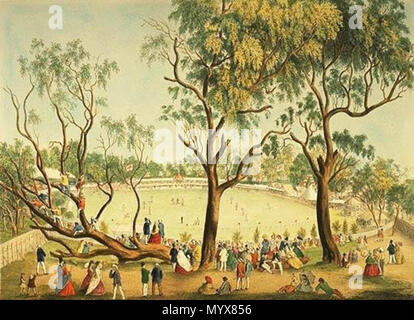 . Inglese: partita di cricket giocato al Melbourne Cricket Ground il 1 gennaio 1864.. . 1864. Sconosciuto 2 MCG-1864 Foto Stock