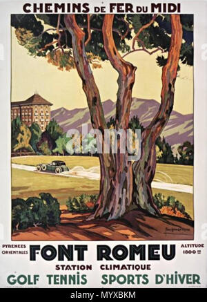 . Inglese: Poster Font-Romeu delle ex compagnie des chemins de fer du Midi (Francia). . 12 gennaio 2014, 21:09:11. Tony Georges Roux (1894-1928) Descrizione pittore francese e illustrator Data di nascita e morte 3 Luglio 1894 17 Settembre 1928 Luogo di nascita e morte Fontenay-sous-Bois Paris competente controllo : Q26250479 RKD:?321562 7 Affiche CM Font-Romeu Roux Foto Stock