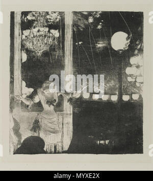 17 Brooklyn Museum - Mlle. Bécat al Café des Ambassadeurs (Mlle. Bécat au Café des Ambassadeurs) - Edgar Degas Foto Stock