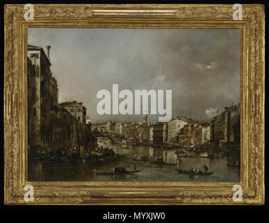 . Inglese: visualizza il Canal Grande verso Rialto . circa 1785 34 Francesco Guardi - vista su Canal Grande verso il Ponte di Rialto - 56.41 - Minneapolis Institute of Arts Foto Stock