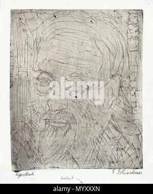 . Kopf Bosshart. 1921. Radierung mit Plattenton auf gestrichenem Papier. 30,9 x 25,1 cm (38 x 29,2 cm) . 1921. Ernst Ludwig Kirchner (1880-1938) nomi alternativi Louis de Marsalle Descrizione pittore tedesco, disegnatore e incisore e scultore Data di nascita e morte 6 Maggio 1880 15 Giugno 1938 Luogo di nascita e morte di Aschaffenburg Davos Frauenkirch sede di lavoro Dresda (1901-1903), Norimberga (1903), Monaco di Baviera (1903-1904), Dresda (1904-...), Moritzburg, Berlino (1911-1914), Königstein im Taunus (1915), Berlino (1917-1918), Frauenkirch vicino a Davos (1918-1938), Francoforte (1926), Chemnitz (19 Foto Stock