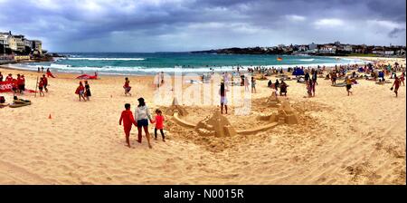 A nord di Bondi NSW, Australia. 26 gen, 2015. L'Australia Day 2015 sulla spiaggia Bondi Credito: John Simmons/StockimoNews/Alamy Live News Foto Stock