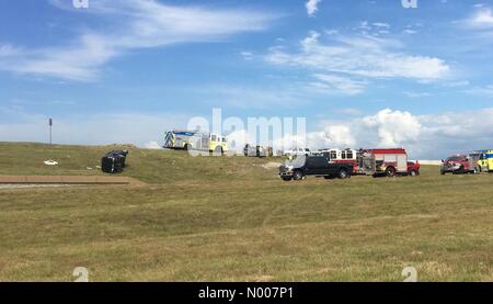 TX-130, Manor, Texas, Stati Uniti d'America. Il 24 giugno 2016. 24 Giugno, 2016. Più il veicolo incidente auto Austin, Texas TX-130 S. Credito: fearlessnurse/StockimoNews/Alamy Live News Foto Stock