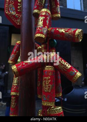 Londra, Regno Unito. 29 gen, 2017. Anno Nuovo Cinese e il nuovo Anno del Gallo ha celebrato a Londra in Chinatown. Credito: Emin Ozkan / StockimoNews/Alamy Live News Foto Stock