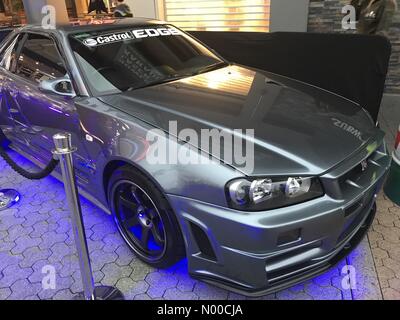 Piegate St, Moore Park NSW, Australia. Xi Apr, 2017. Nissan GTR automobile visto per la sorte del Furioso black carpet evento che ha avuto luogo presso la Hoyt's Entertainment trimestre a Sydney in Australia Credit: mjmediabox/StockimoNews/Alamy Live News Foto Stock