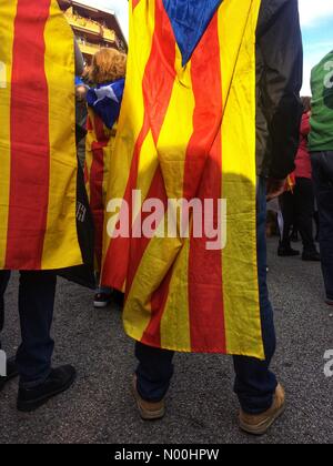 79, Barcellona, Spagna. 11 novembre 2017. Protesta contro la detenzione di membri del governo catalano, l'11 novembre credito: Queralt Sunyer/StockimoNews/Alamy Live News Foto Stock