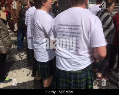 Scottish Rugby fan in Roma centro città prima del Sei Nazioni di Rugby v Italia Foto Stock