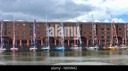 Liverpool, Regno Unito. 28 Luglio, 2018. Liverpool, Regno Unito. 28 Luglio, 2018. Regno Unito Liverpool Albert Docks 28 luglio 2018 fine della strada il mondo Race Clipper. Credito: Rena perla/StockimoNews/Alamy Live News Foto Stock