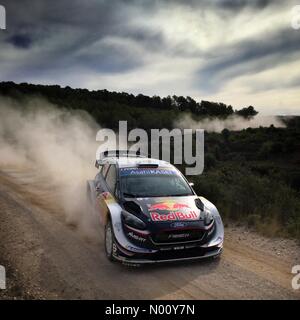 SPORT: WRC World Rally Championship Spagna: 54 RallyRACC Catalunya Rally de España 2018. SS4 La Fatarella-Vilalba 1; Elfyn Evans/Daniel Barritt Ford Fiesta WRC. Il 26 ottobre 2018 Foto Stock