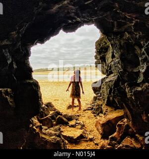 Porthrene spiaggia, Cornovaglia. 2 settembre 2021. UK Meteo: Spiaggia di Porthrene mite e sovracolata in Cornovaglia. Foto Raich Keene. 2 settembre 2021. Credit nidpor/Alamy Live News Credit: Nidpor/StockimoNews/Alamy Live News Foto Stock