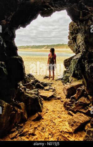 Porthrene spiaggia, Cornovaglia. 2 settembre 2021. UK Meteo: Spiaggia di Porthrene mite e sovracolata in Cornovaglia. Foto Raich Keene. 2 settembre 2021. Credit nidpor/Alamy Live News Credit: Nidpor/StockimoNews/Alamy Live News Foto Stock