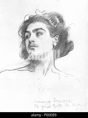 . Français : Crescenzo Fusciardi par John Singer Sargent, dessin, 61 x 46,4 cm. Fogg Art Museum. . Prima di 1910 55 John Singer Sargent Crescenzo Fusciardi Foto Stock