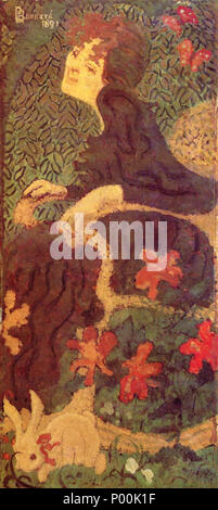 . Русский: dipinto di Pierre Bonnard . prima di 1947. Pierre Bonnard 83 Pierre Bonnard donna con coniglio 1891 Foto Stock