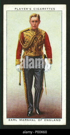 . Inglese: Giocatore di sigarette. Serie di incoronazione, abito cerimoniale: en:Bernard Fitzalan-Howard, XVI Duca di Norfolk, Earl Marshal . del 1937 circa. Sconosciuto: John Player & Sons 84 giocatore di sigarette Earl Marshal Foto Stock