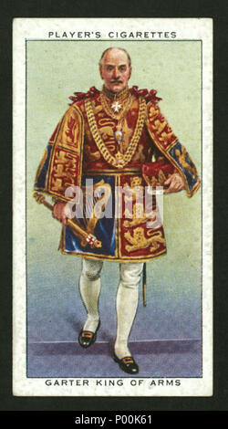 . Inglese: Giocatore di sigarette. Serie di incoronazione, abito cerimoniale: en:Gerald Wollaston, la en:Garter Principal King of Arms . del 1937 circa. Sconosciuto: John Player & Sons 84 giocatore di sigarette Garter Re dei bracci Foto Stock