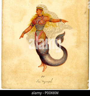 . Mardi Gras costume design per Krewe di Proteus, New Orleans, 1889. 'Sea Nymph'. . 1889. Carlotta Marie Bonnecaze (d. 1930) 86 Proteus 1889 ninfa del mare 4 Foto Stock