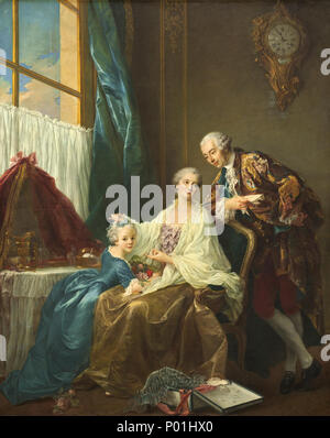 François-Hubert Drouais (francese, 1727 - 1775 ), Ritratto di famiglia, 1756, olio su tela, Samuel H. Kress Collection 9 Ritratto di famiglia A12444 Foto Stock