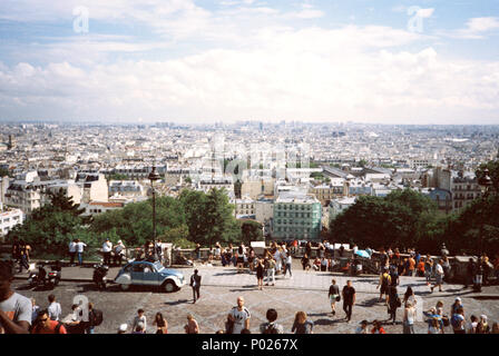 Vista di Parigi dal Sacré-Coeur, Paris , Francia e d'Europa. Foto Stock