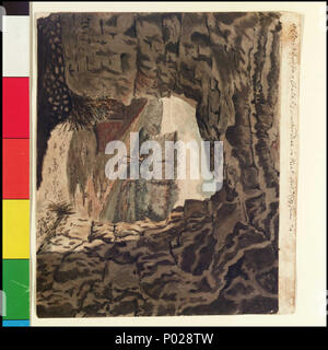 . Inglese: 'Una vista ravvicinata in una buca di gesso in alto a trattare in Kent" [Bray album] n. 61 di 74 (PAJ1976 - PAJ2049) intitolato come sopra e datata e firmata "AVpGB Giugno 74' (alla vita da parte di Gabriel Bray), questo è stato fatto vicino a Bray's home in estate prima che ha navigato per l'Africa. Si tratta di uno dei 73 disegni da lui (più uno firmato "NF 1782') conservati in un palazzo del XIX secolo album. Ora sono state separatamente rimontato. Bray (1750-1823), è stato il secondo tenente del 44-gun 'Pallas' capitano sotto l'on. William Cornwallis (1744-1819) - più tardi un ben noto admiral - su due viaggi (1774-77) a riferire su British in Foto Stock